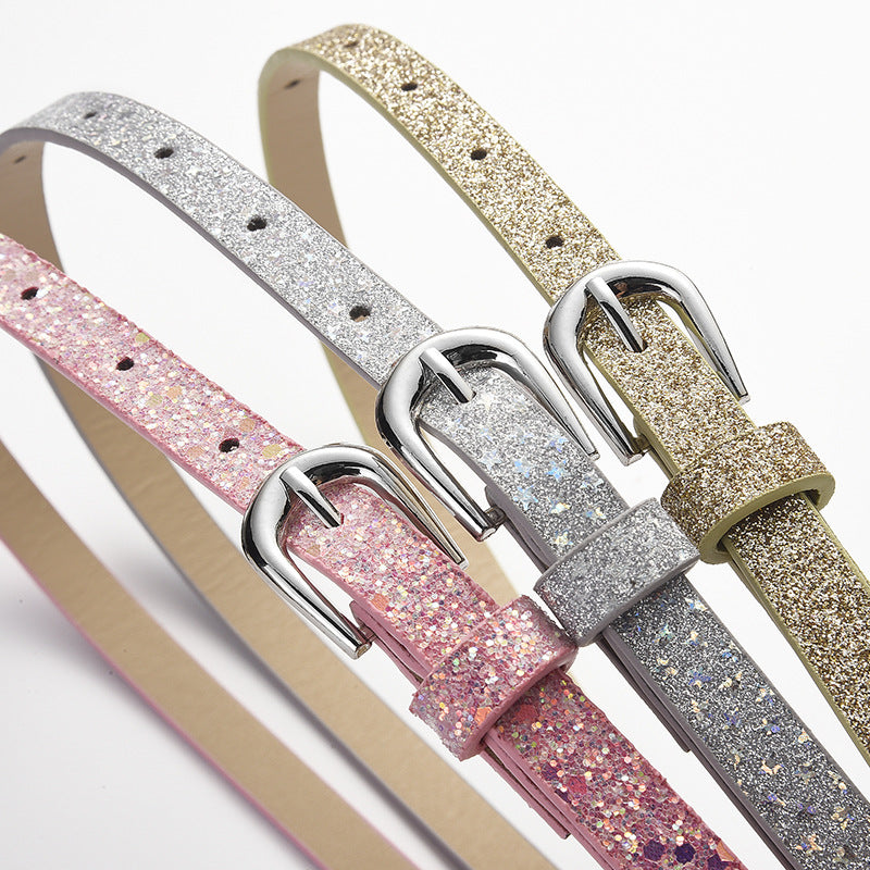 Women's & Children's Personalized Sequins Pin Buckle Versatile Trench Belts