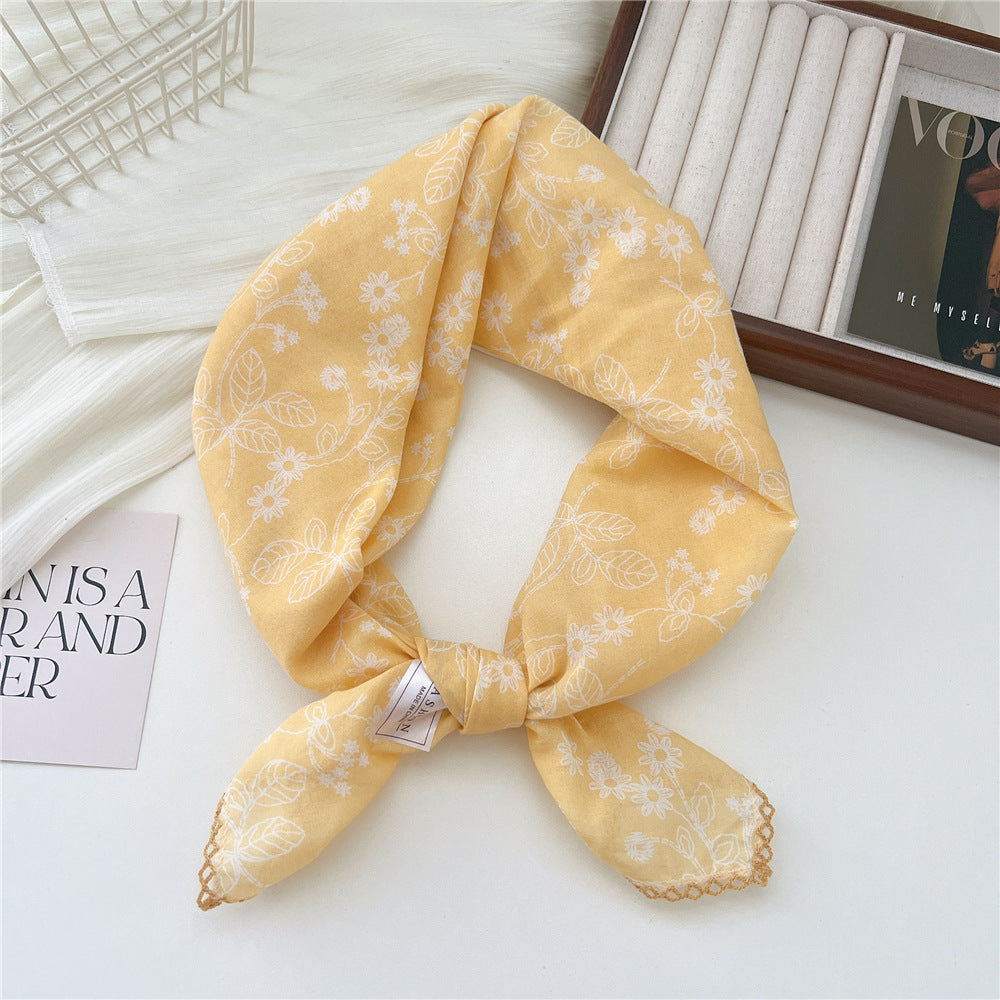 Women's Korean Style Small Square Towel Silk For Soft Scarfs