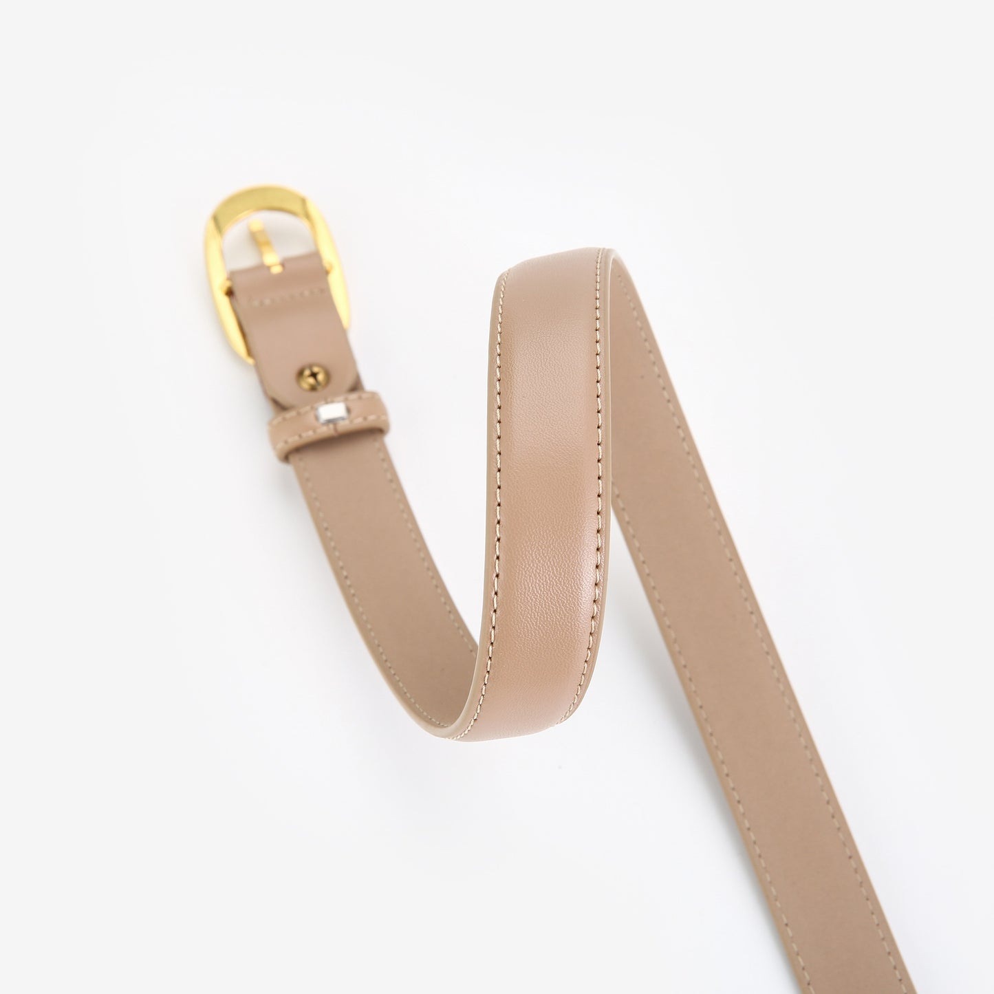 Women's Korean Genuine Leather Retro Gold Pin Buckle Belts