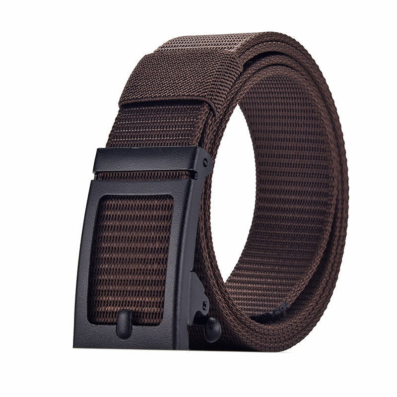 Men's Nylon Woven Canvas Automatic Toothless Outdoor Belts