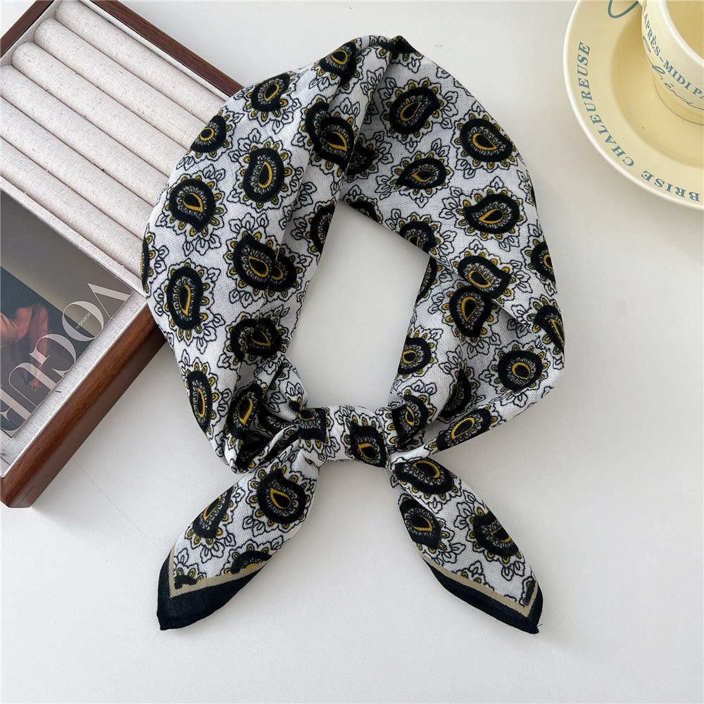 Women's Paisley Fashionable Elegant Cotton Linen Small Scarfs