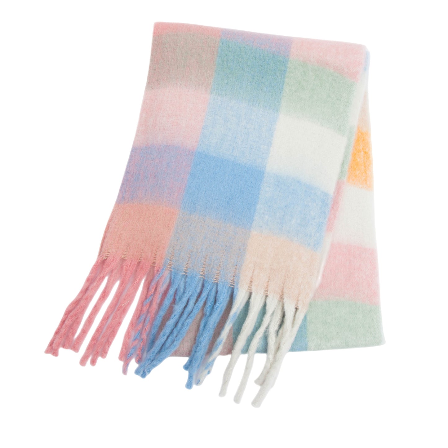 Women's Thick Color Thickened Double-sided Plaid Bib Scarfs