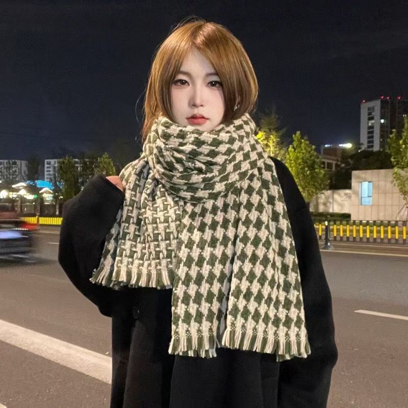 Women's Winter High-grade Plaid Korean Warm Versatile Scarfs