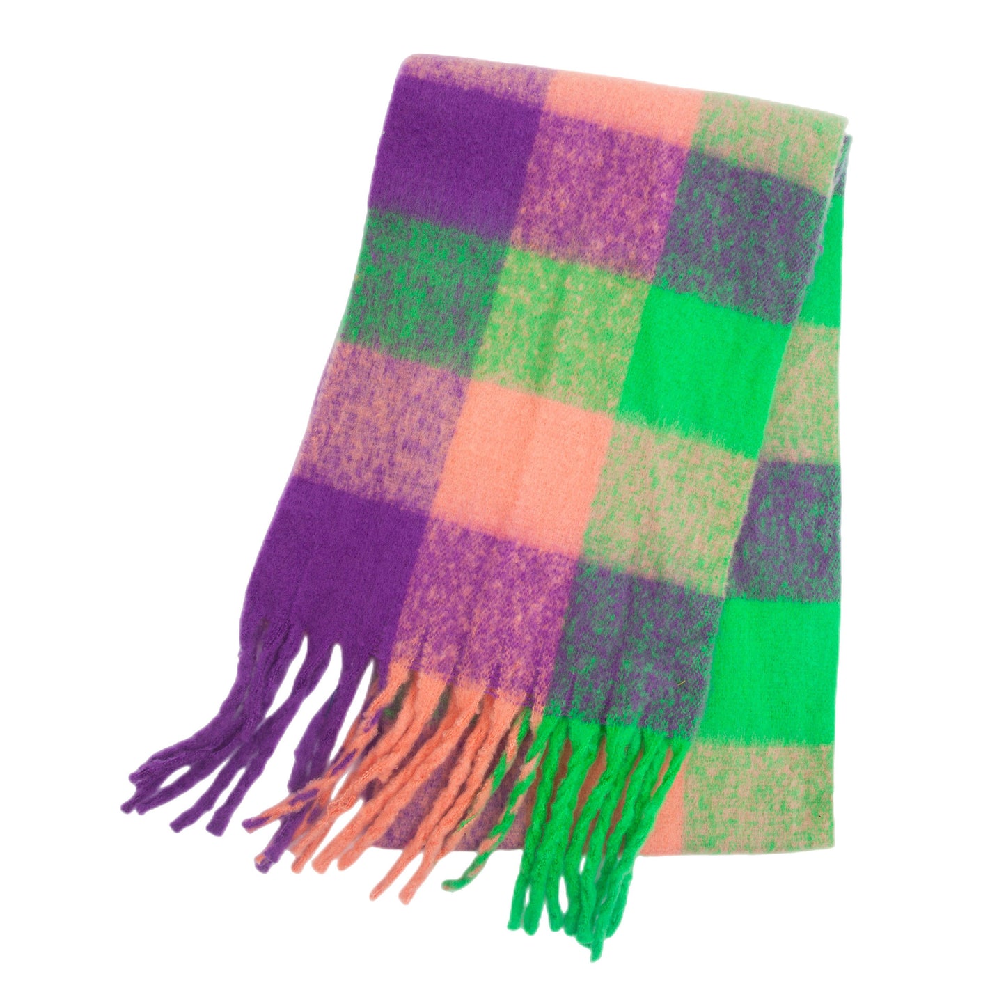 Women's Thick Color Thickened Double-sided Plaid Bib Scarfs