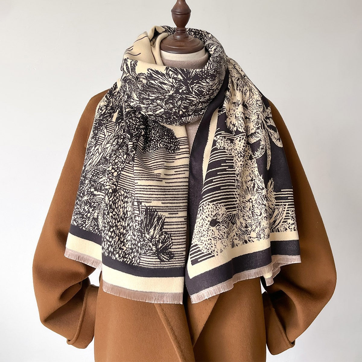 Women's Winter Temperament Wild Double-sided High Sense Scarfs