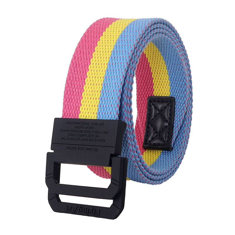 Women's & Men's Casual Rubber Effect Paint Pants Alloy Belts