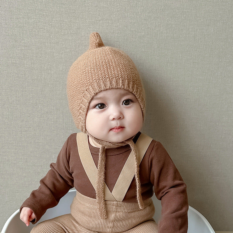 Style Hat Warm Wool Cute Pure Color Kids' Headwear