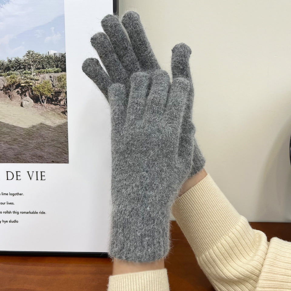 Women's Style Angora Winter Cold Protection Thickening Gloves