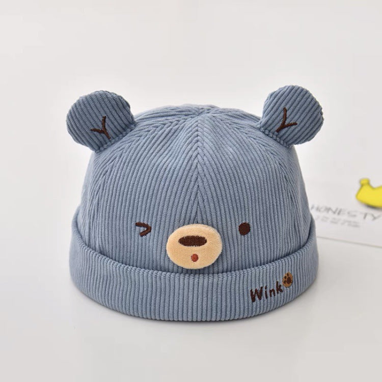 Hat Cute Bear Shape Skullcap Boy Kids' Headwear