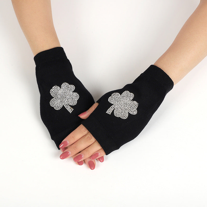 Women's & Men's Sailor Dance Open Finger Rivet Knitting Gloves