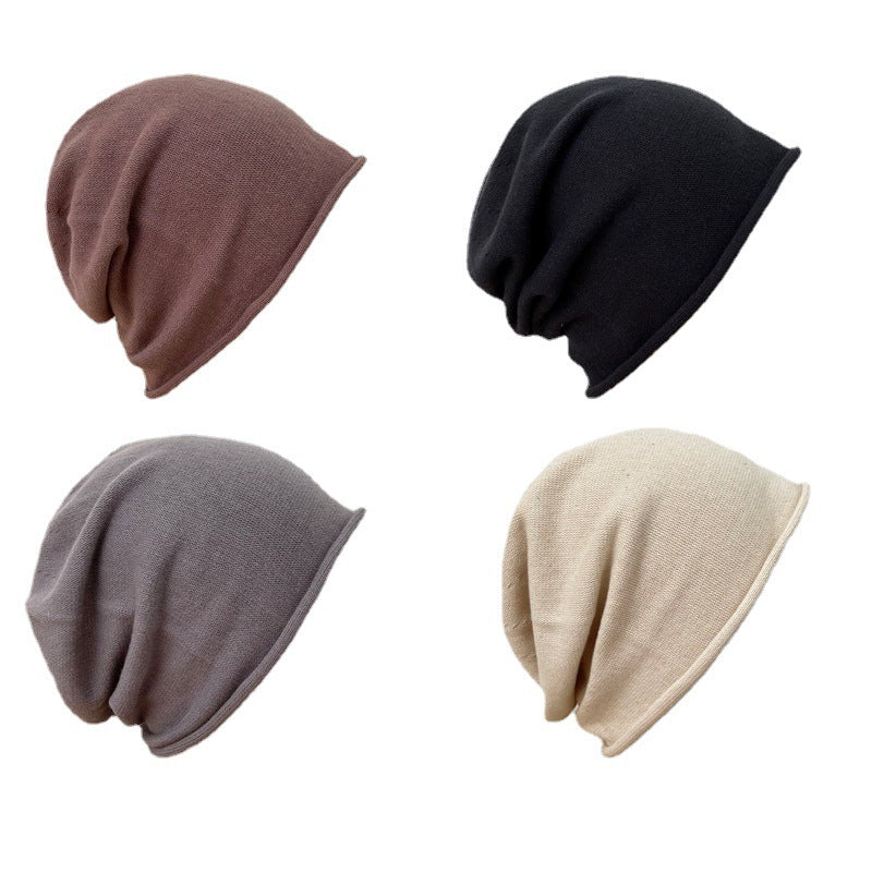 Women's Curled Brim Solid Color Pile Heap Hats & Caps