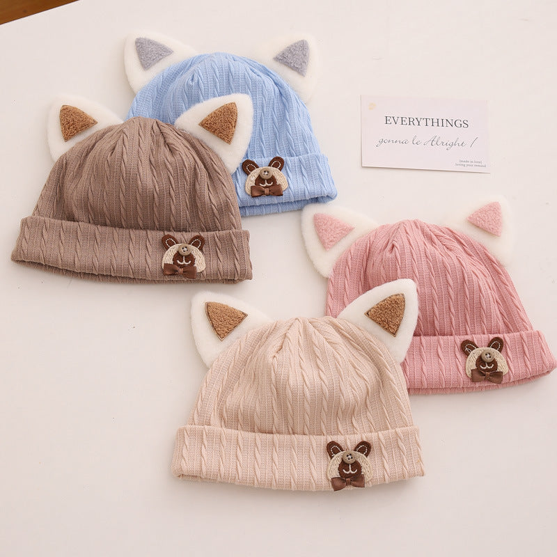 Kitten Cartoon Born Hat Beanie Infants Kids' Headwear