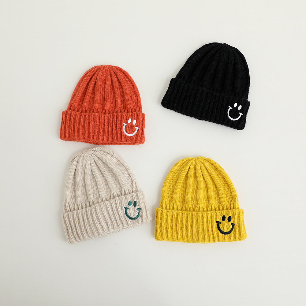 Children's Smiley Woolen Korean Simple Boy Winter Kids' Headwear