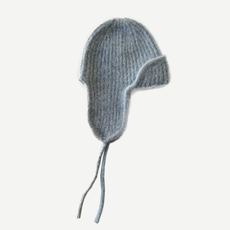 Women's Solid Color Pilot Knitted Earflaps Soft Hats & Caps