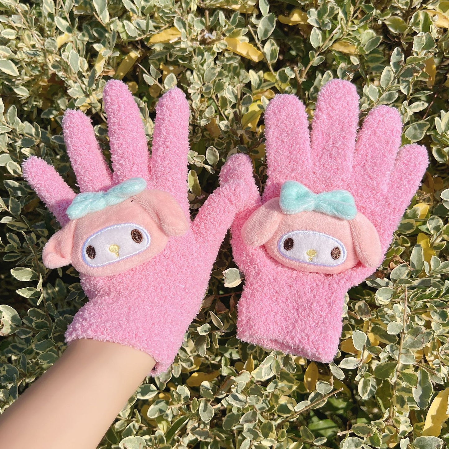 Cute Little Beaver Plush Coral Fleece Gloves