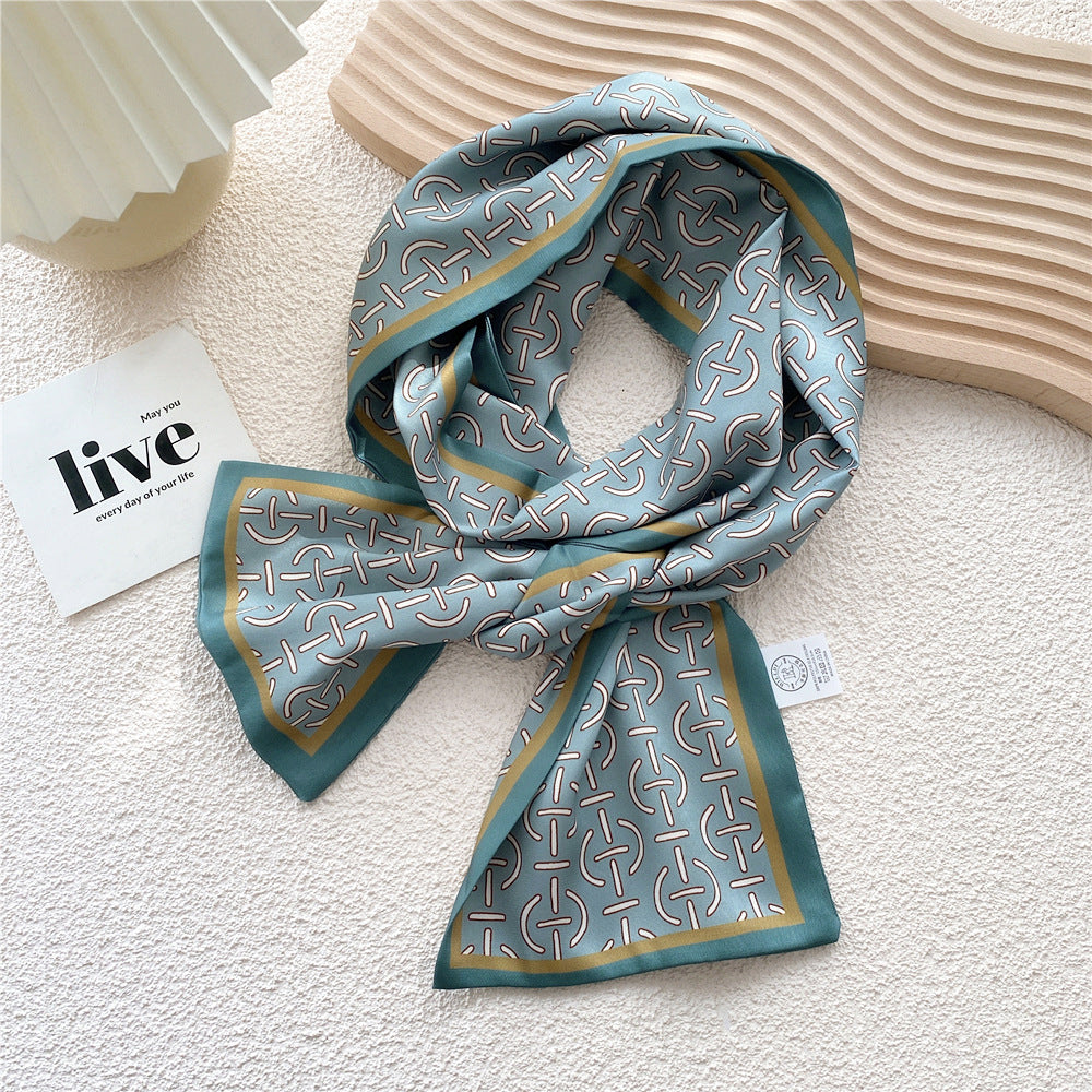 Women's Long Versatile Thin Decorative Ribbon Double-sided Scarfs