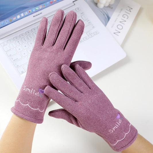 Women's Cycling Driving Touch Screen Fleece-lined Windproof Gloves