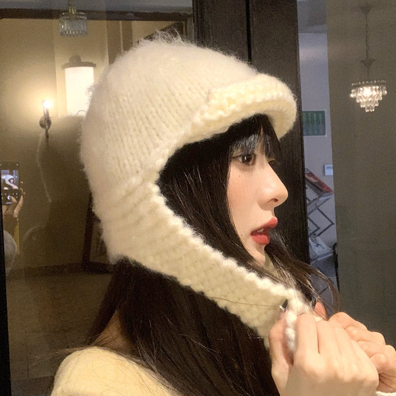 Women's Woolen Vintage Knitted Flight Helmet Winter Hats & Caps