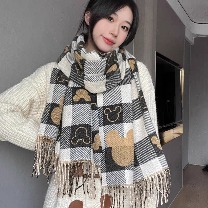 Women's High-grade Plaid Shawl Autumn Versatile Fashion Scarfs