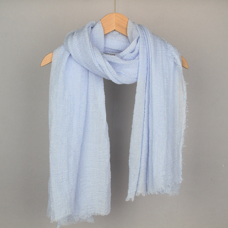 Women's Solid Color Cotton Linen Hair Towel Monochrome Scarfs