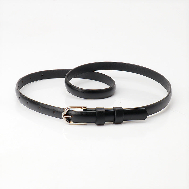 Women's Fashionable Alloy Pin Buckle Thin Matching Belts