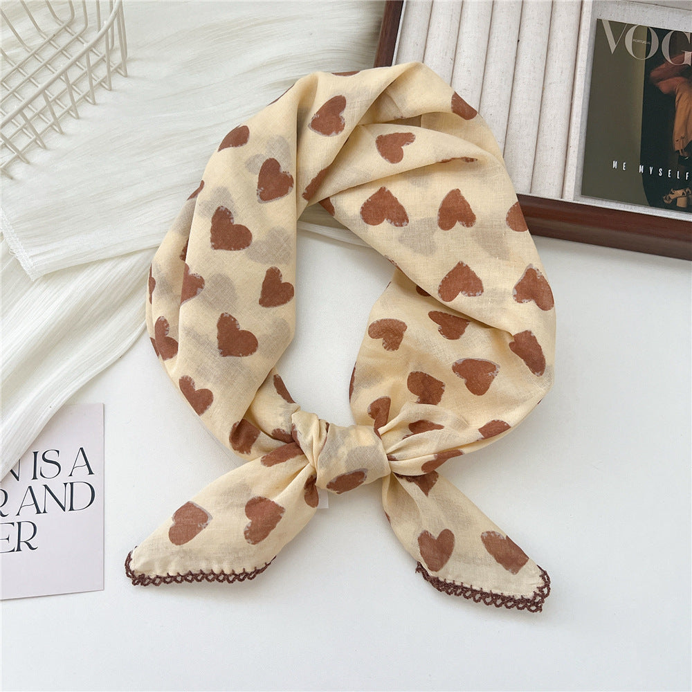 Women's Korean Style Small Square Towel Silk For Soft Scarfs