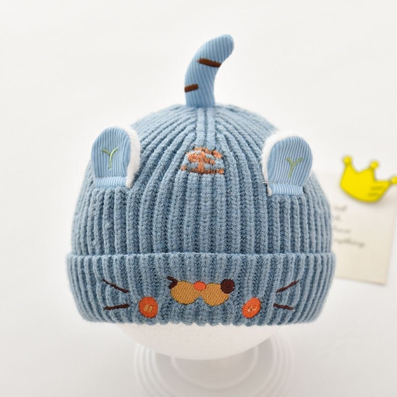 Hat Knitted Male Female Wool Infant Warm Earflaps Kids' Headwear