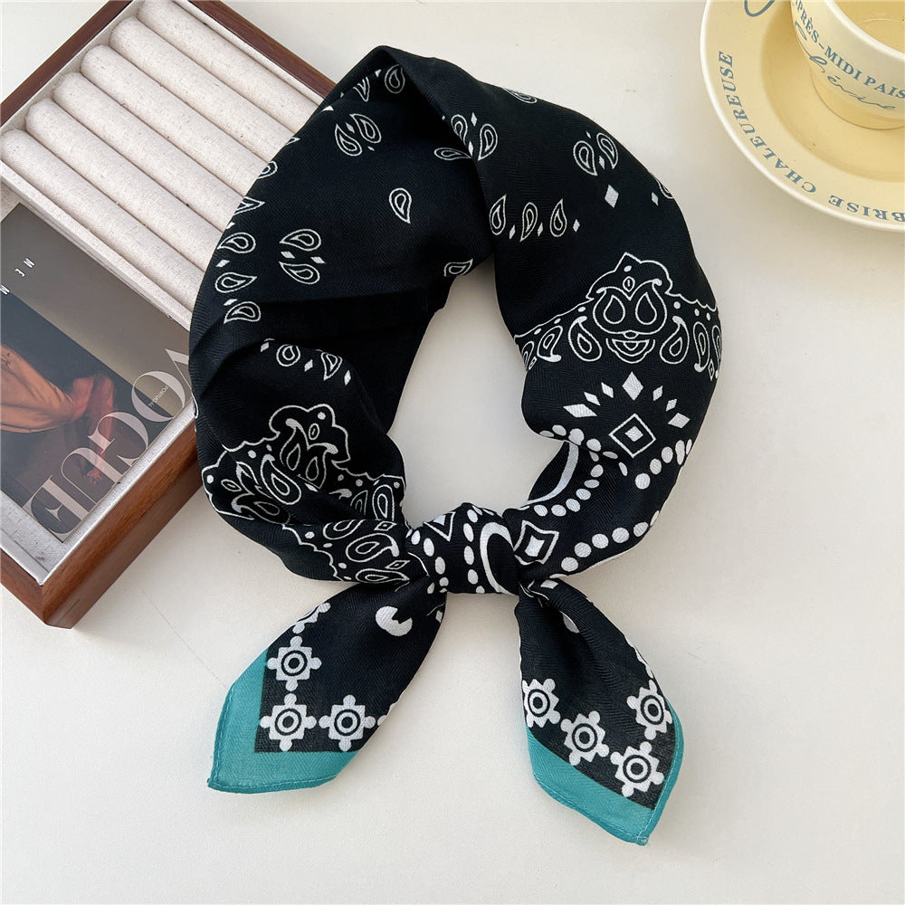 Women's Paisley Fashionable Elegant Cotton Linen Small Scarfs