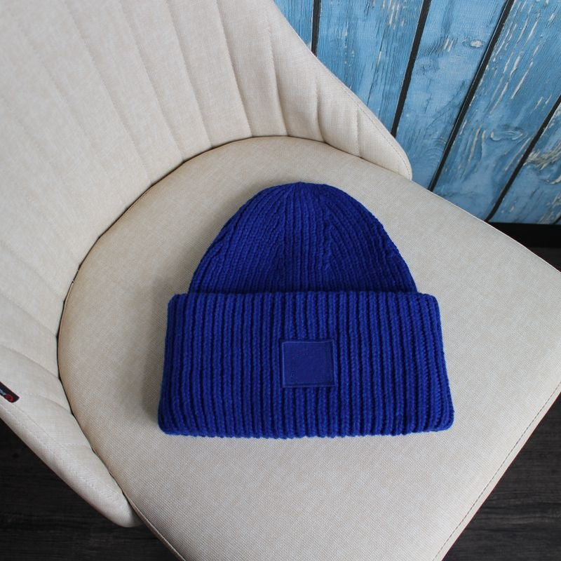 Square Smiling Face Hat Female Thickened Male Warm Hats & Caps