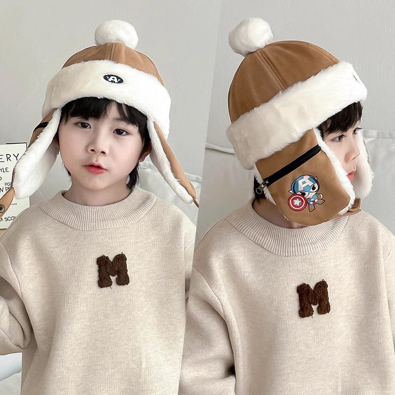 Women's & Men's Hat Cartoon Keep Warm Fleece-lined Windproof Kids' Headwear