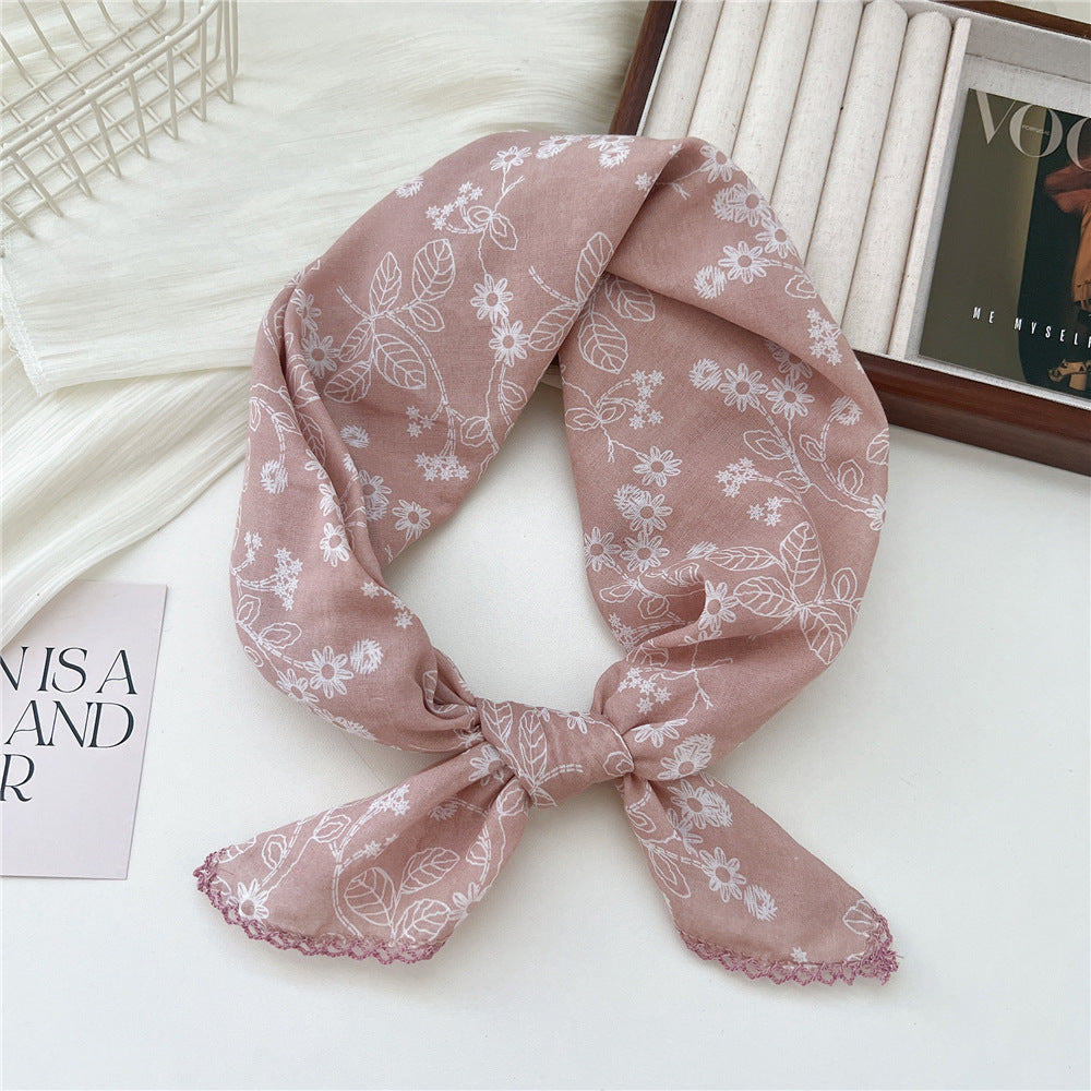 Women's Korean Style Small Square Towel Silk For Soft Scarfs