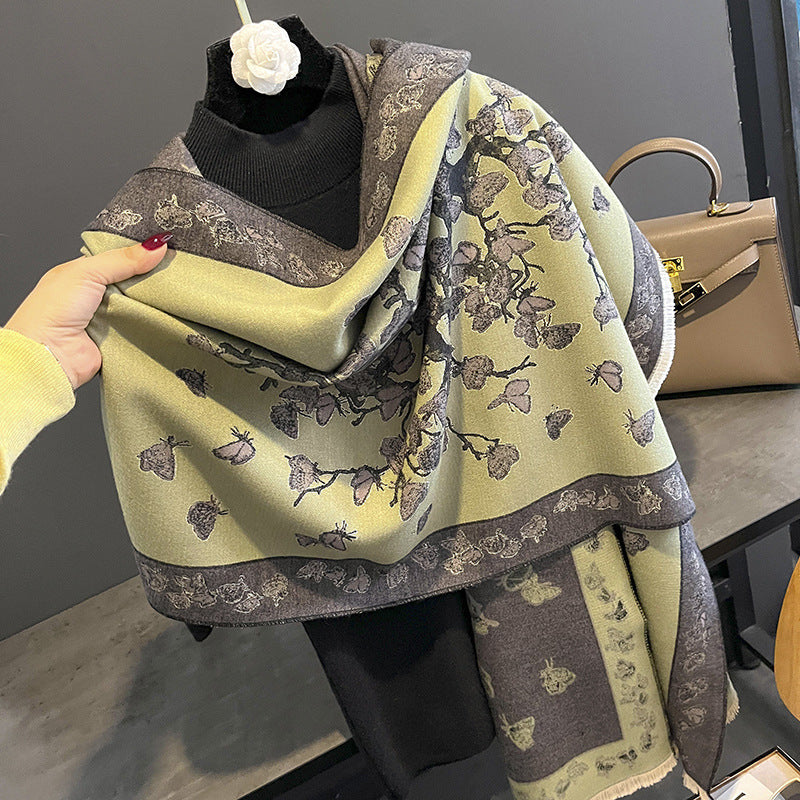 Women's High-grade Sunflower Pattern Artificial Cashmere Warm Scarfs