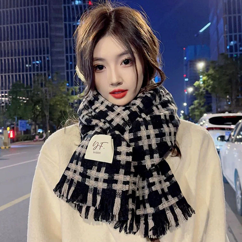 Women's High-grade Plaid Shawl Autumn Versatile Fashion Scarfs