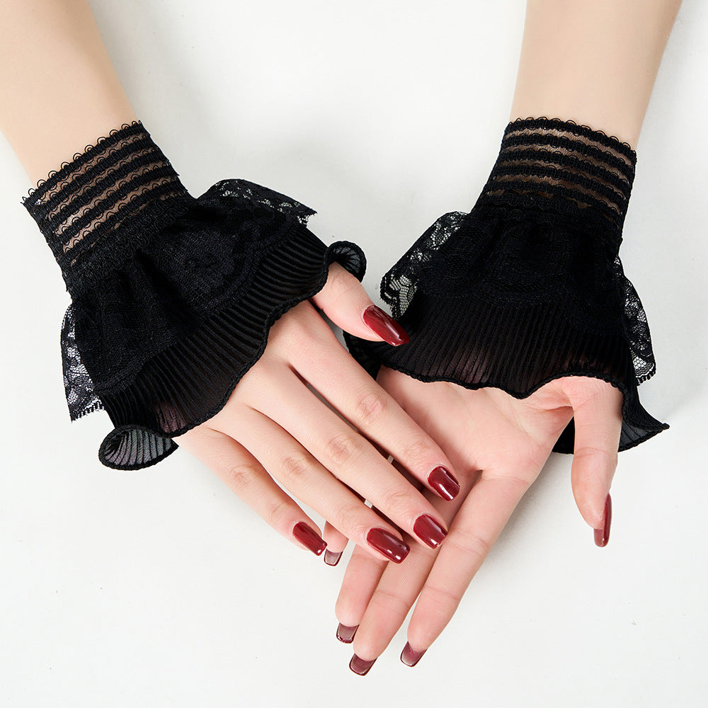 Wrist Flower Decoration Style Soft Clothing Gloves