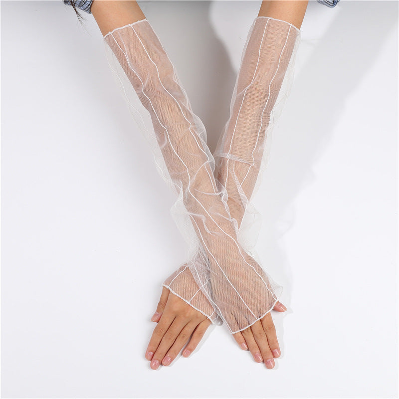 Women's Summer Lace Uv Protection Thin Long Gloves