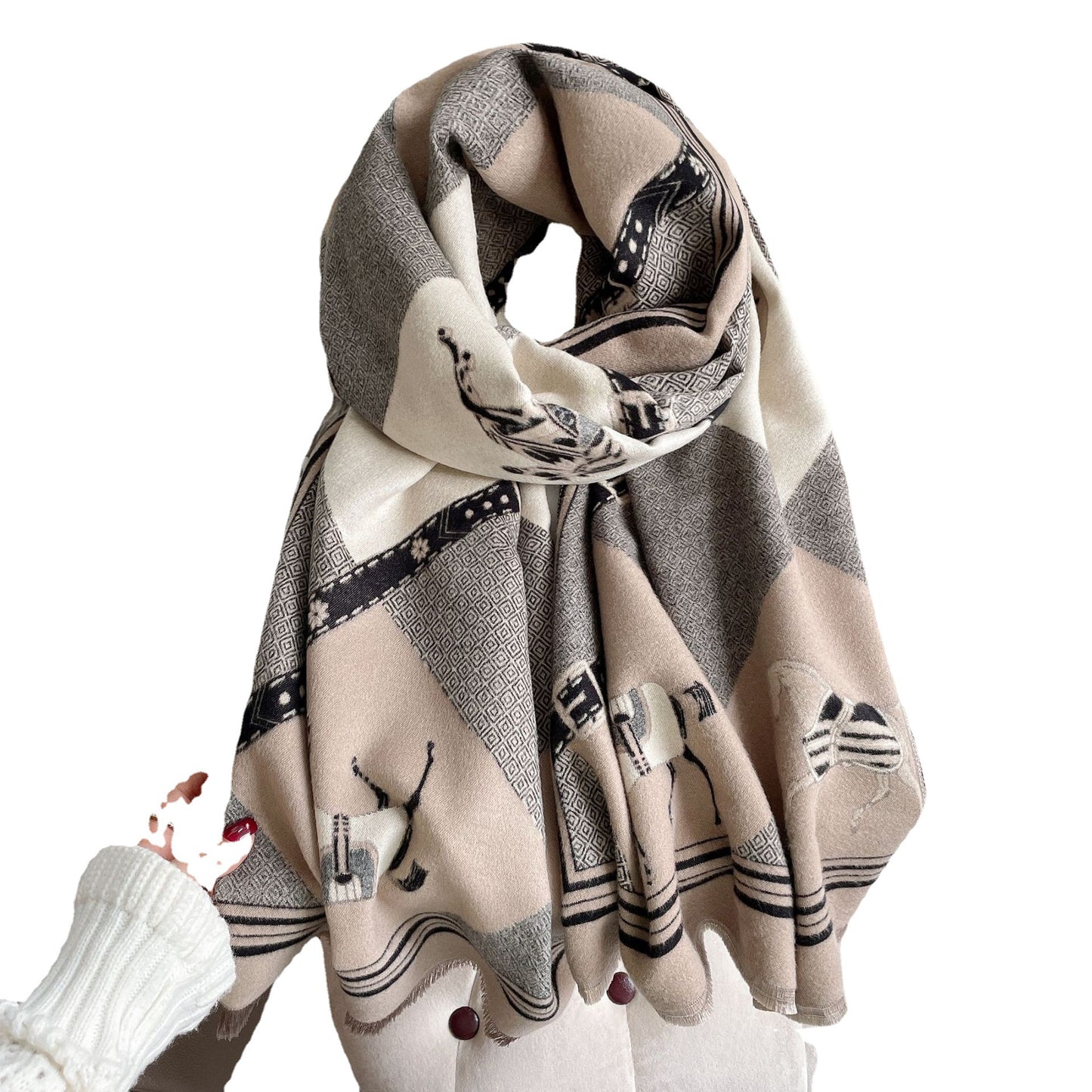 Women's Korean Winter Bib Lengthen Thicken Shawl Scarfs