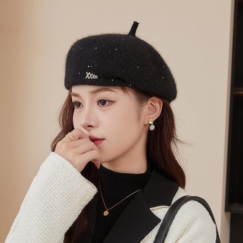 Women's Wool Beret Retro Artistic Painter Hat Temperament Hats & Caps