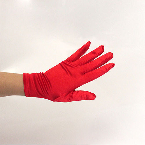 Women's Short Satin Dance Performance Show Nylon Gloves