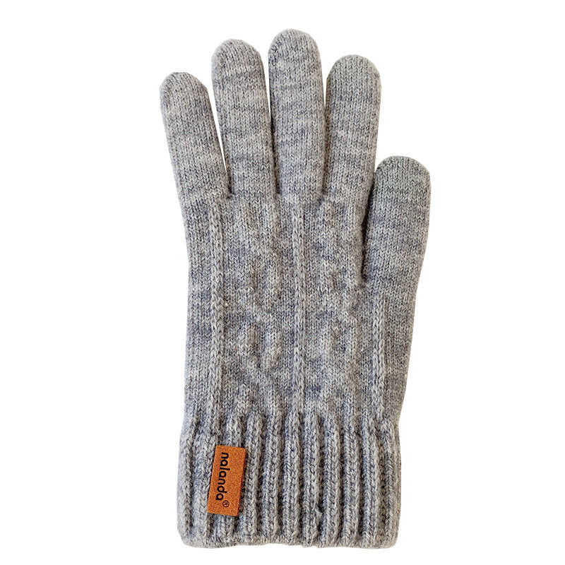 Men's Warm Winter Knitted Full Finger Twist Touch Gloves