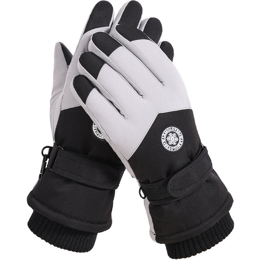 Women's & Men's Skiing Winter Touch Screen Warm Veet Padded Thickened Riding Gloves