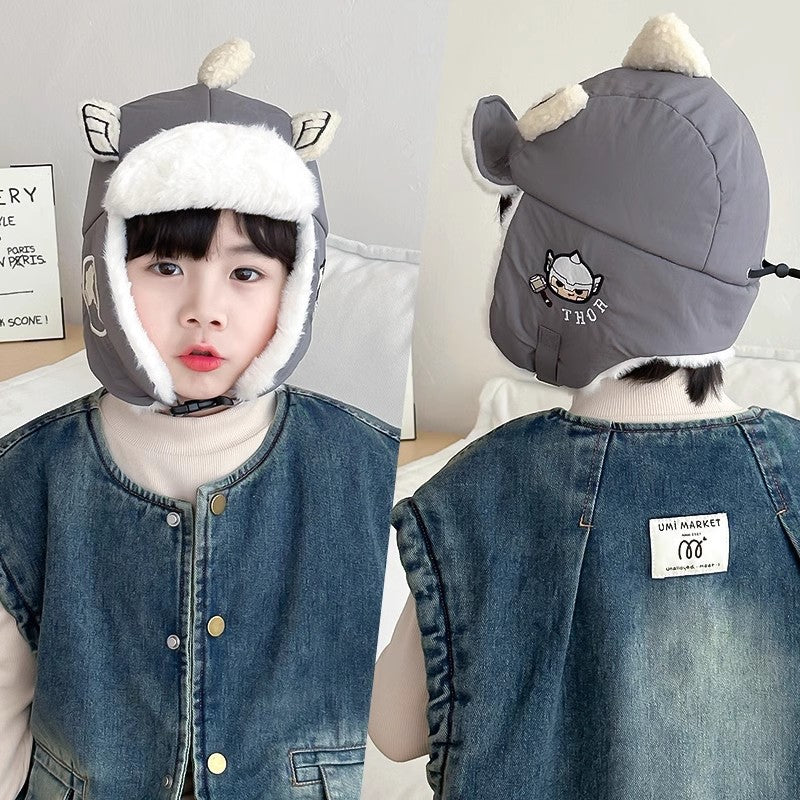 Women's & Men's Hat Cartoon Keep Warm Fleece-lined Windproof Kids' Headwear