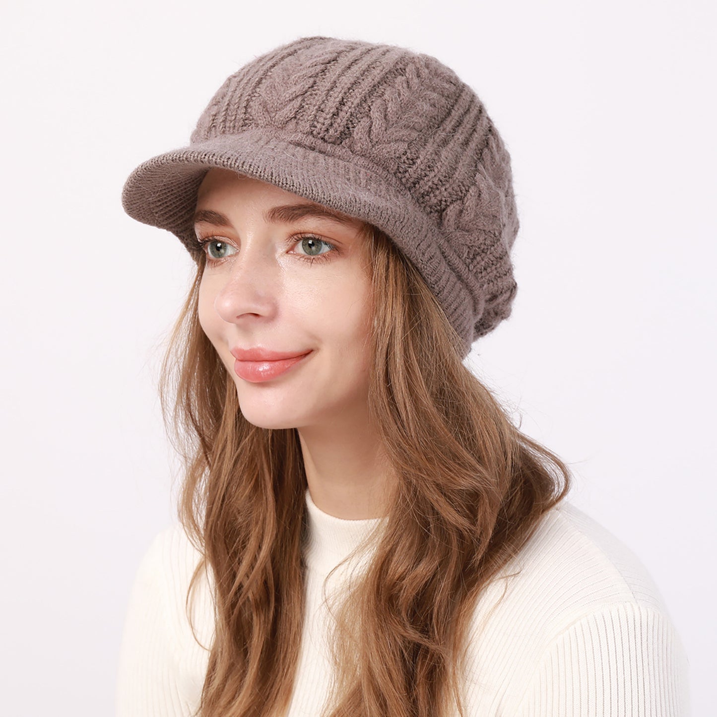 Women's Thick Wool Twisted Peaked Fashionable Warm Beret Hats & Caps