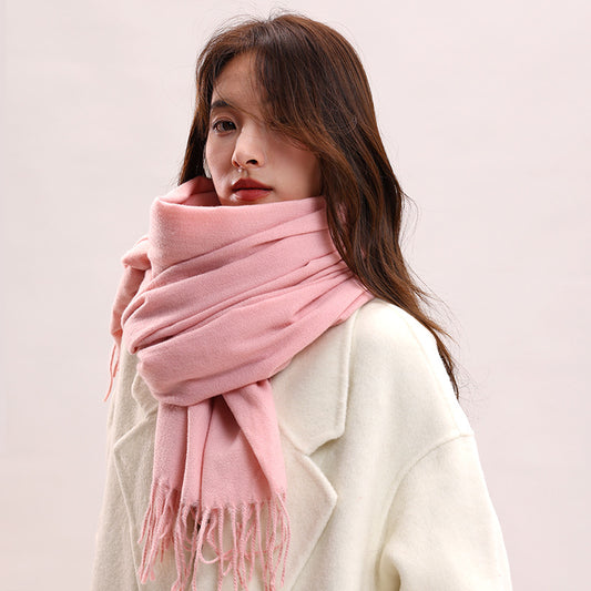 Women's Solid Color Winter Versatile High-grade Shawl Fashion Scarfs