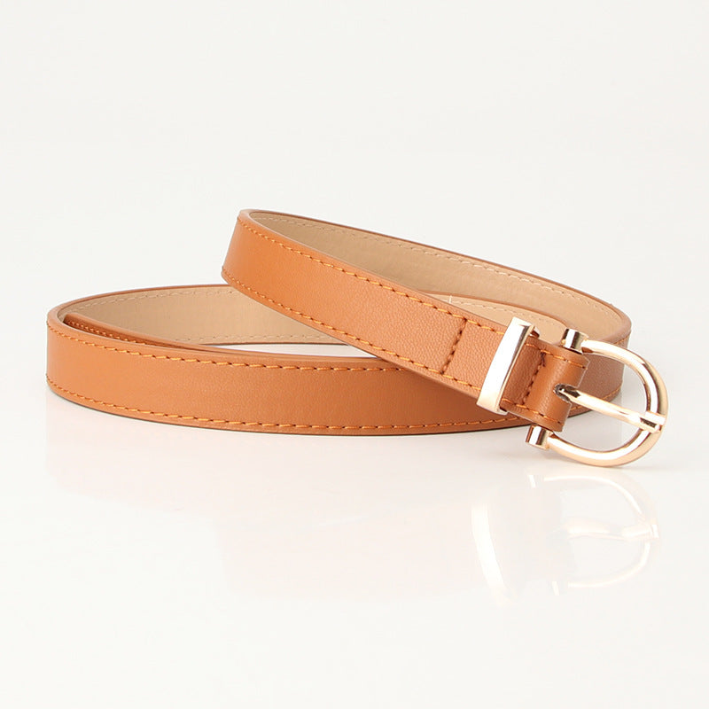 Women's Korean Style Simple Leather Decorative Jeans Belts