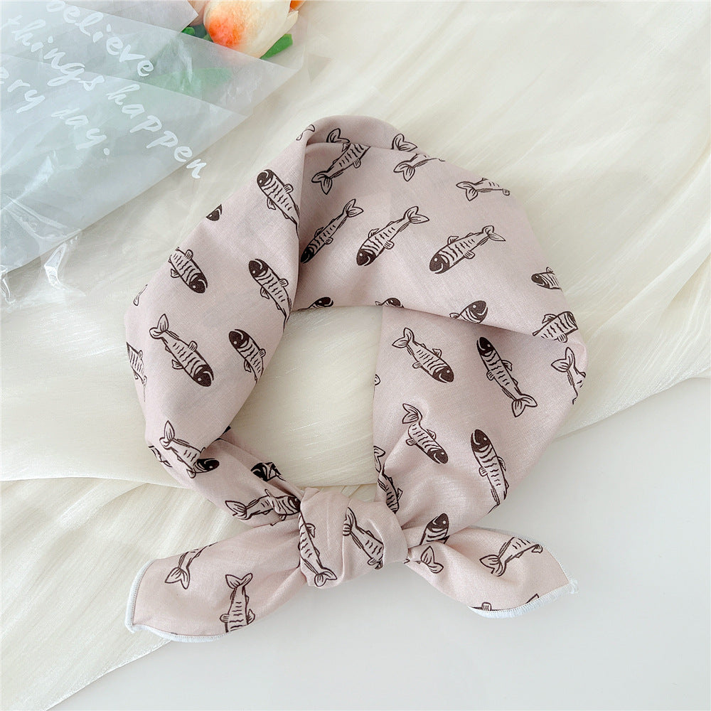 Women's Silk Summer Fresh Korean Style Artistic Scarfs