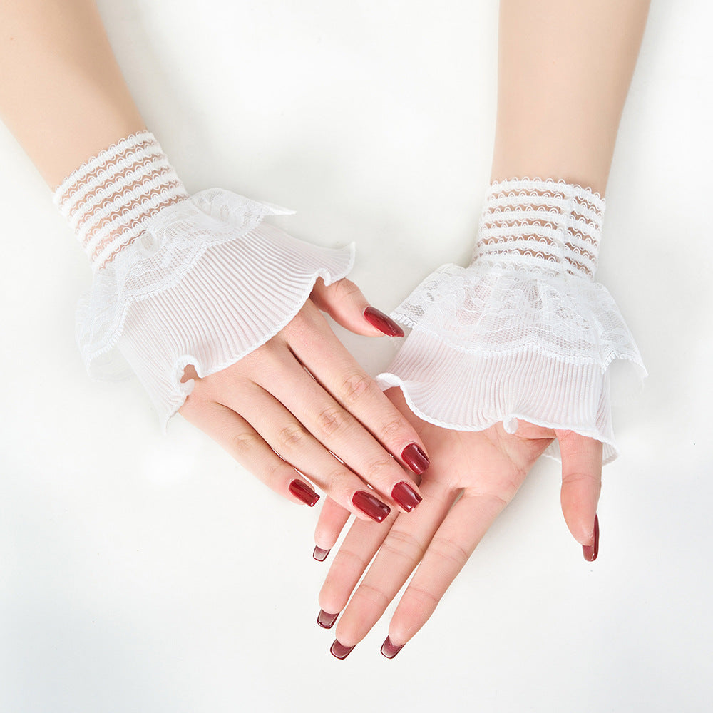 Wrist Flower Decoration Style Soft Clothing Gloves