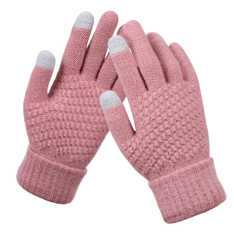 Women's Screen Knitted Winter Cold Protection Thickening Gloves