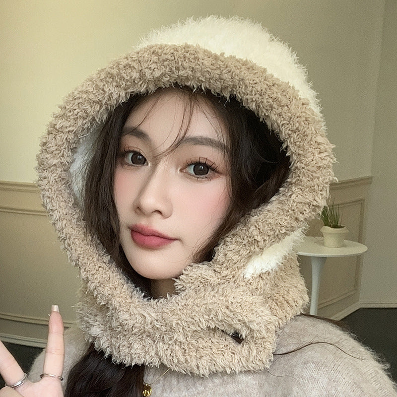 Women's Suit Cute Windproof Neck Ear Protection Warm Hats & Caps