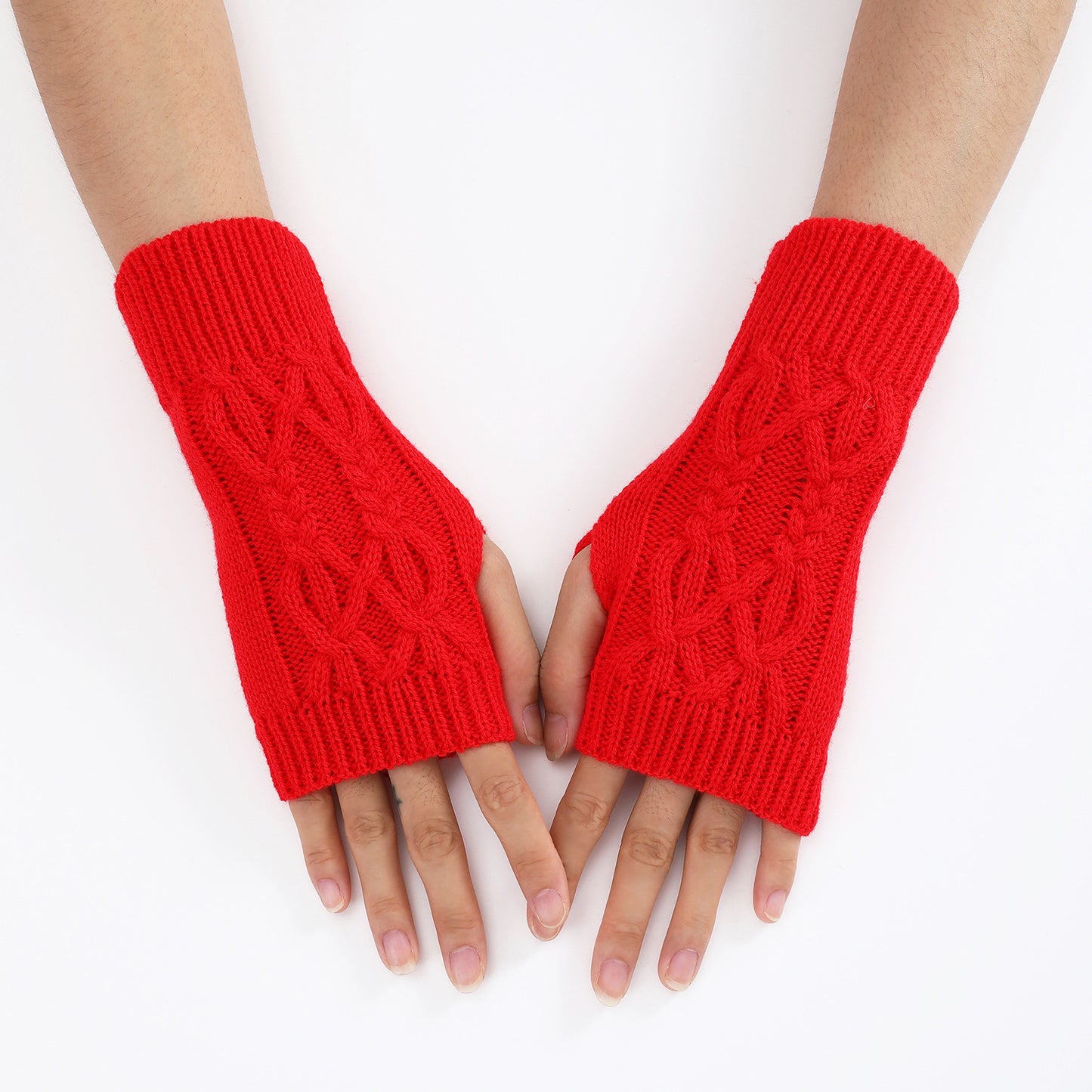 Women's & Men's Wristband Warm Fashion Dew Half Finger Gloves