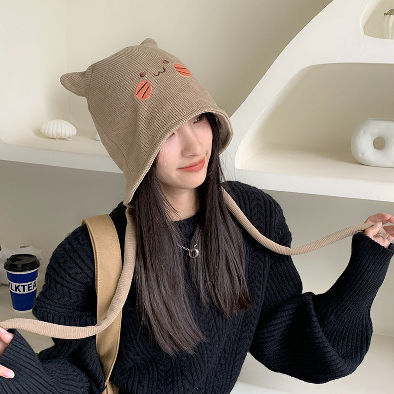 Women's Heap Korean Cute Rabbit Ears Thin Thermal Hats & Caps